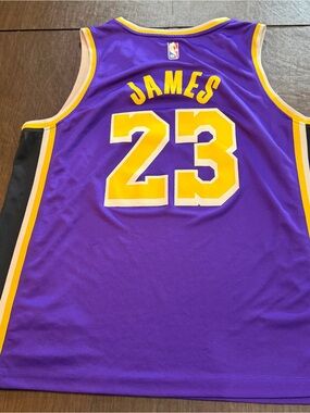 Fanatics Men's Los Angeles Lakers #23 James Purple Basketball Jersey Sz L